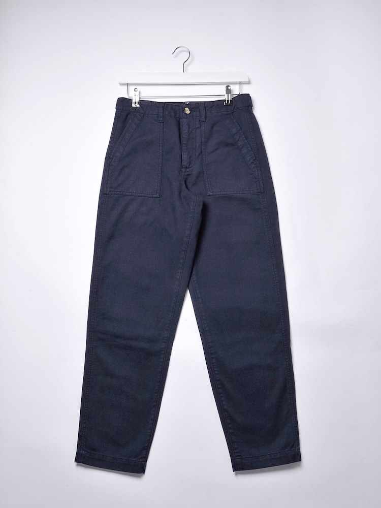 Burgs Womens Blue Cambourne Straight Leg Chino Trousers - Image 5 of 5