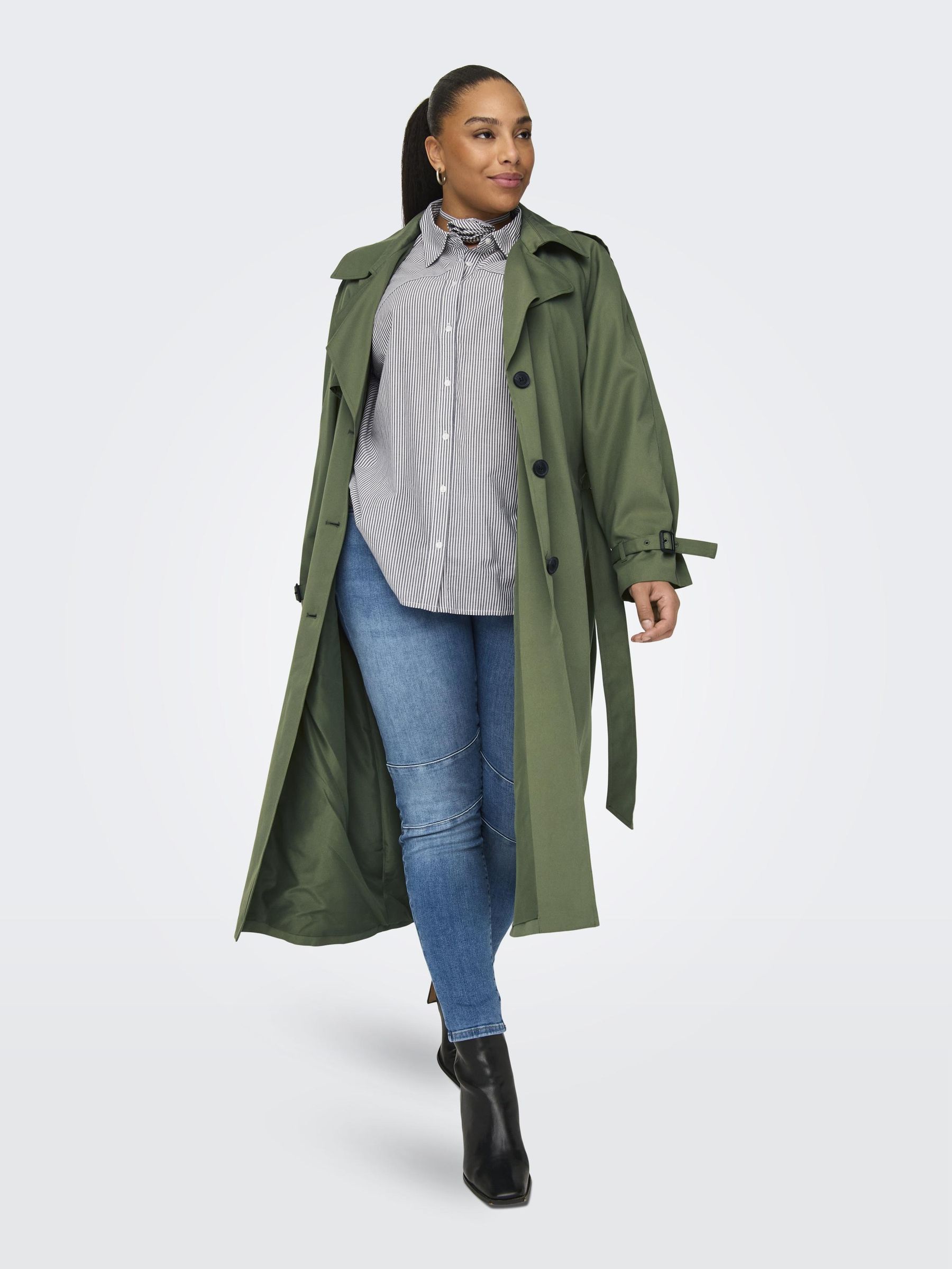 Short tie waist trench coat discount