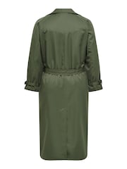 ONLY Curve Green Tie Waist Trench Coat - Image 7 of 7