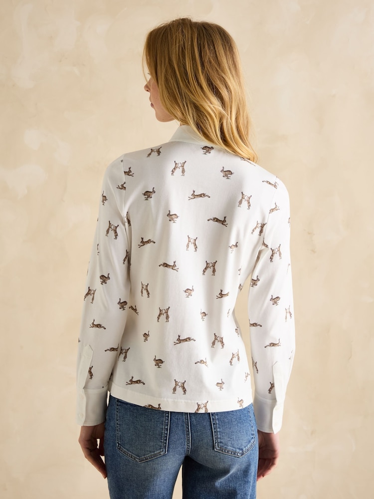 Joules Cream Hares Joules X Eleanor Tomlinson Jersey Shirt - Image 2 of 6