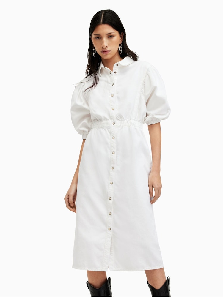 AllSaints White Osa Denim Dress - Image 1 of 5