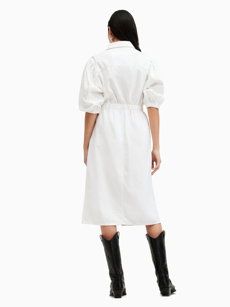 AllSaints White Osa Denim Dress - Image 2 of 5