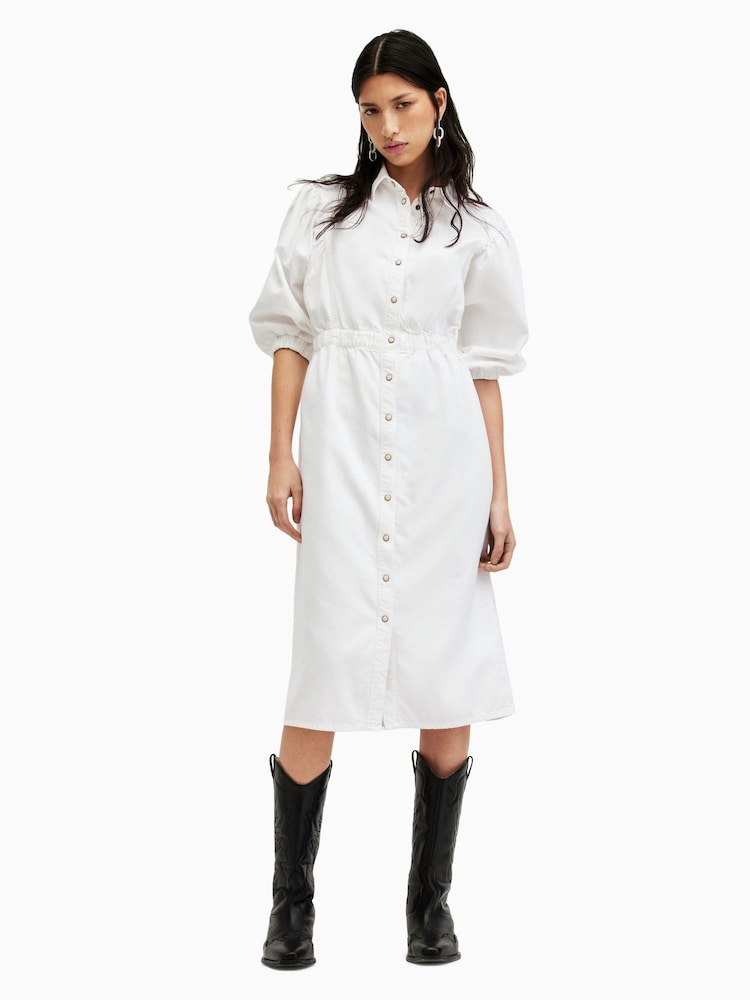 AllSaints White Osa Denim Dress - Image 5 of 5