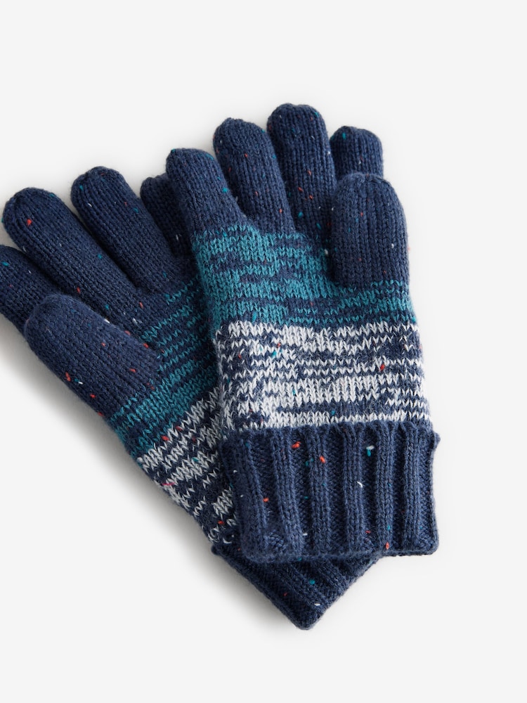 Teal Blue Stripe Hat, Scarf and Gloves Set (3-16yrs) - Image 2 of 4