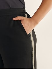Evans Ponte Wide Leg Side Stripe Black Trousers - Image 5 of 5
