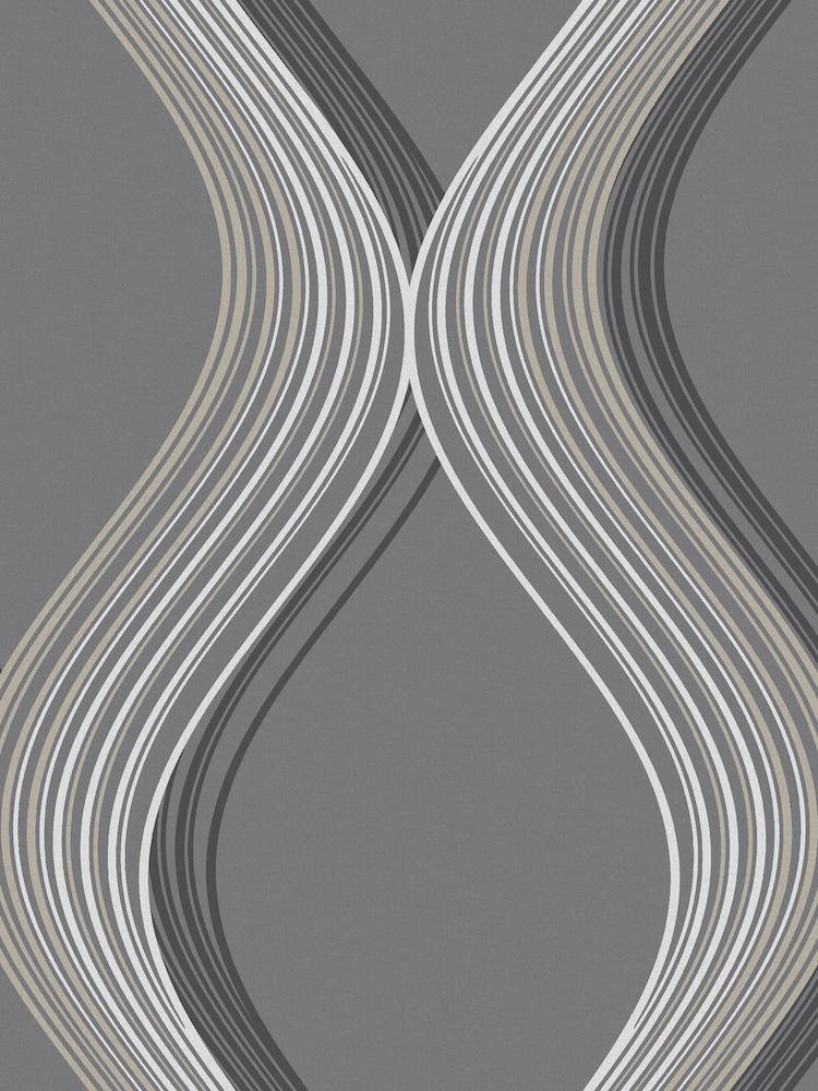 Graham & Brown Grey Euphoria Wallpaper Sample - Image 2 of 3