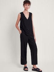 Monsoon Black Cutwork Cara Trousers - Image 1 of 5