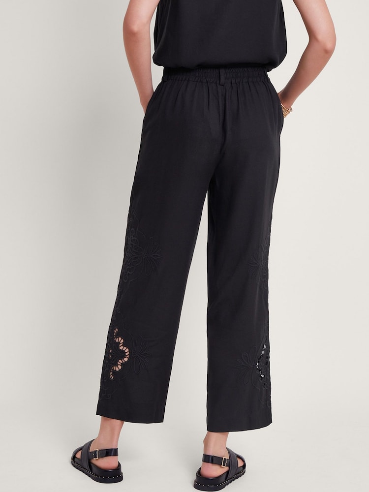 Monsoon Black Cutwork Cara Trousers - Image 4 of 5