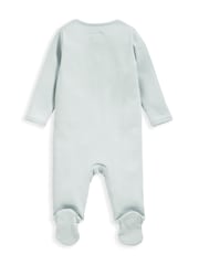 Mamas & Papas Rib Blue Zip Sleepsuit - Image 2 of 3