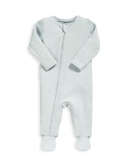 Mamas & Papas Rib Blue Zip Sleepsuit - Image 3 of 3