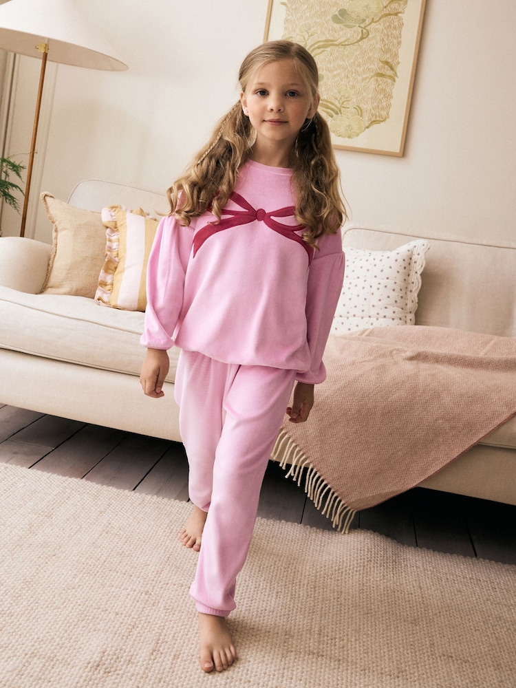 Red/Pink Cosy Fleece Pyjamas (9mths-16yrs) - Image 1 of 5