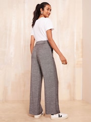 Friends Like These Grey Wide Leg Twill Belted Trouser - Image 4 of 4