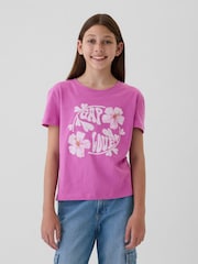 Gap Purple Graphic Short Sleeve Crew Neck T-Shirt (4-13yrs) - Image 1 of 4