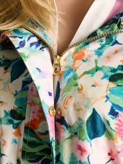 Joules Holkham Floral Waterproof Packable Raincoat With Hood - Image 9 of 10