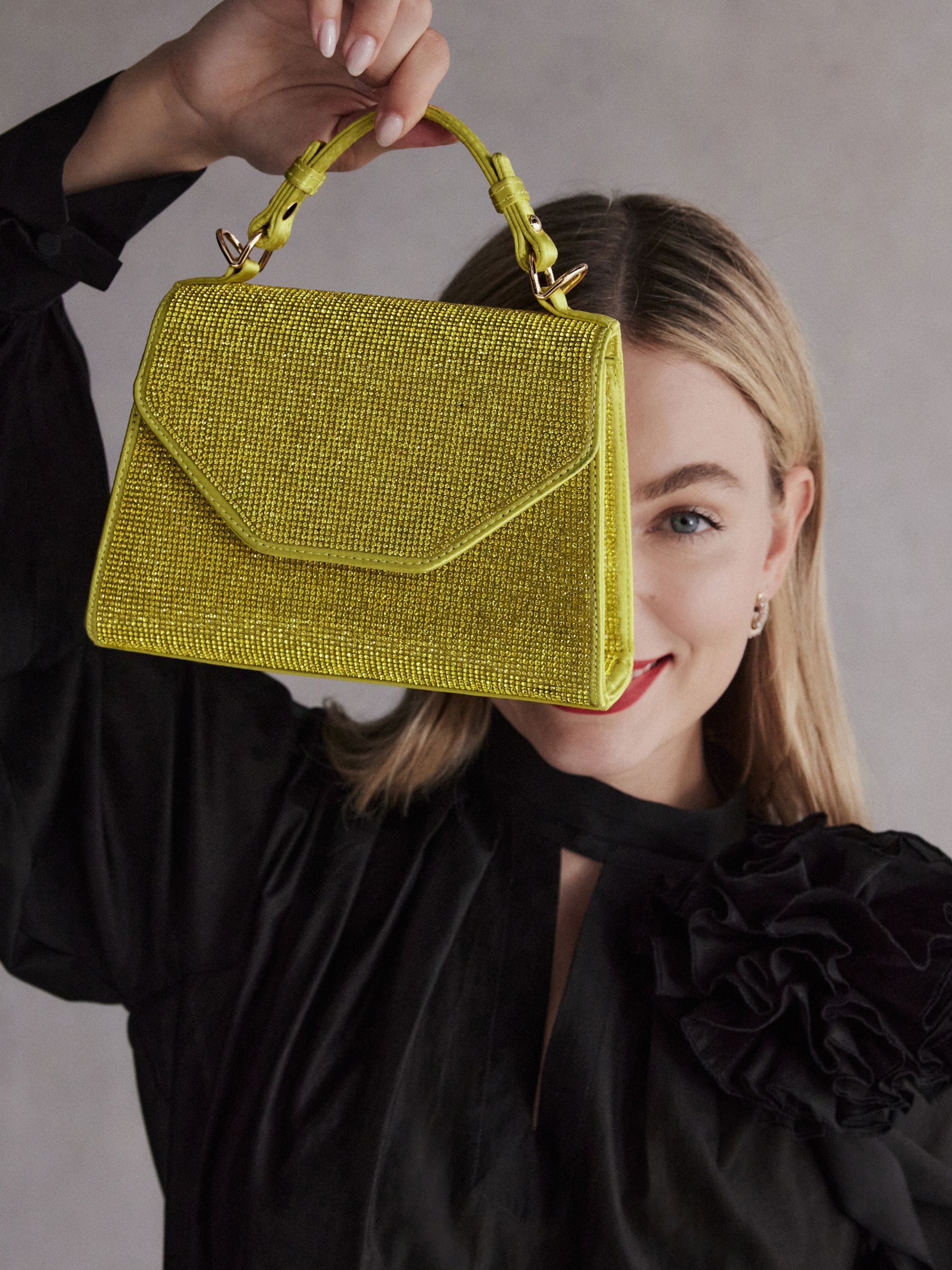 Buy Yellow Tabitha Simmons Stella Sparkle Handheld Bag from Next Luxembourg
