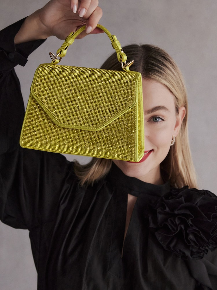 Yellow Tabitha Simmons Stella Sparkle Handheld Bag - Image 1 of 4