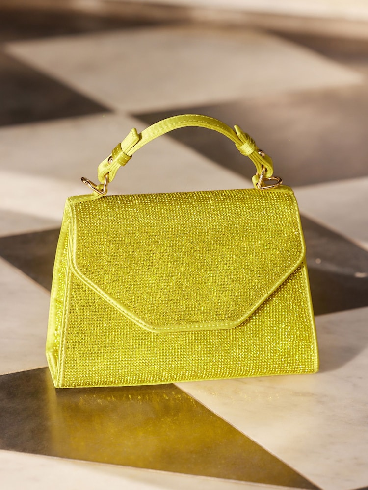 Buy Yellow Tabitha Simmons Stella Sparkle Handheld Bag from the