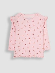 JoJo Maman Bébé Pink 2-Pack Ribbed Pyjamas - Image 4 of 7