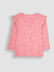 JoJo Maman Bébé Pink 2-Pack Ribbed Pyjamas - Image 6 of 7