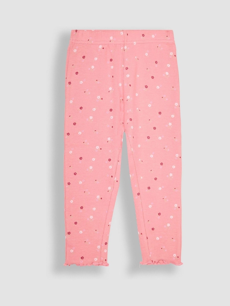 JoJo Maman Bébé Pink 2-Pack Ribbed Pyjamas - Image 7 of 7