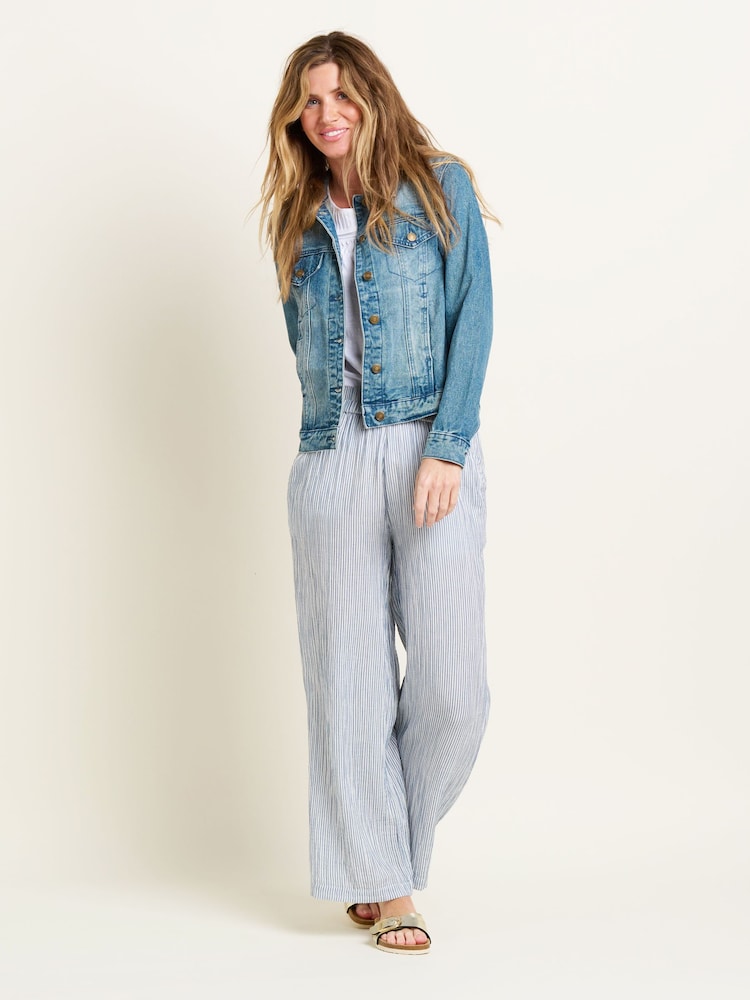 Brakeburn Blue 100% Cotton Stevie Beach Joggers - Image 4 of 4