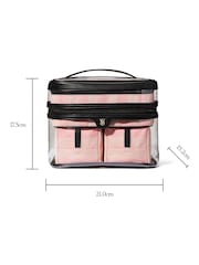Victoria's Secret Iconic Stripe Pink 4 in 1 Makeup Bag - Image 3 of 3