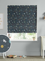 Sophie Allport Teal Blue Space Made to Measure 100% Cotton Roman Blinds - Image 1 of 6