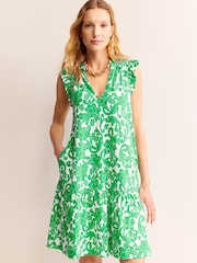 Boden Green Daisy Jersey Short Tier Dress - Image 1 of 5