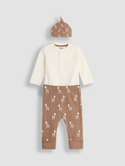 JoJo Maman Bébé Mocha Baby Giraffe Set 3 Piece - Image 1 of 7