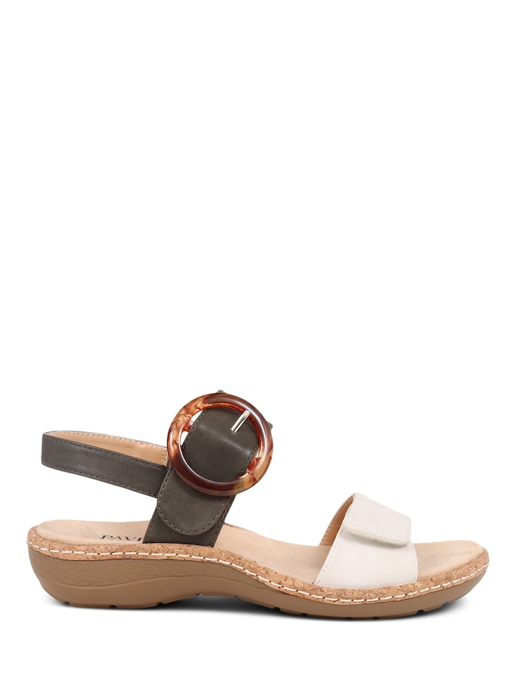 Pavers White Pavers Brown Touch-Fasten Sandals - Image 1 of 5