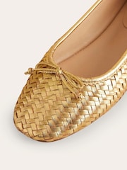 Boden Gold Kitty Flexi Sole Ballet Pumps - Image 4 of 4