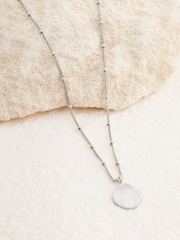 Sterling Silver Organic Disc Ball Chain Necklace - Image 3 of 7