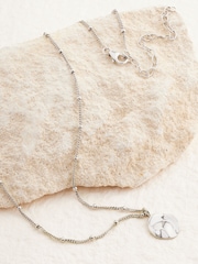 Sterling Silver Organic Disc Ball Chain Necklace - Image 4 of 7