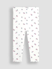 Pink Beerenrot - JoJo Maman Bébé Rib Frill Leggings 2 Pack - Bild 4 von 7