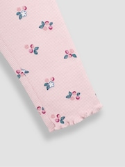 Pink Beerenrot - JoJo Maman Bébé Rib Frill Leggings 2 Pack - Bild 7 von 7