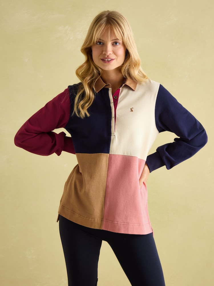 Joules Sammie Hotchpotch Heavyweight Cotton Rugby Shirt - Image 1 of 6