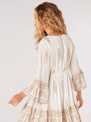 Apricot Cream Paisley Shimmer Mini Dress - Image 4 of 4