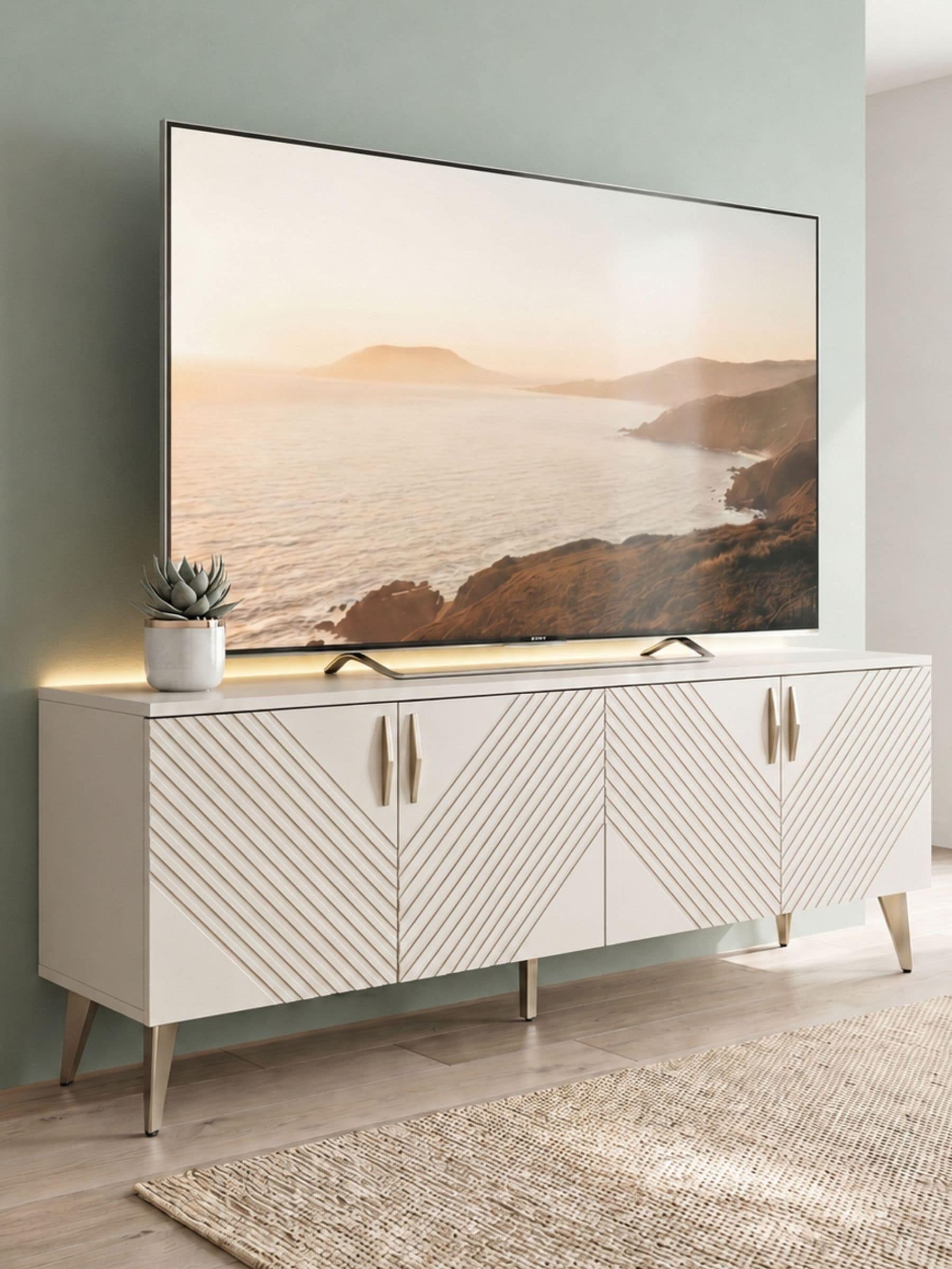 Rackhams White Frank Olsen Ava 1500 Tv Cabinet - Image 2