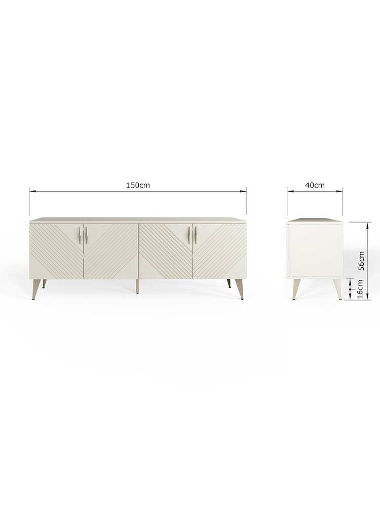 Frank Olsen Antique White Ava Smart TV Unit - Image 10 of 10