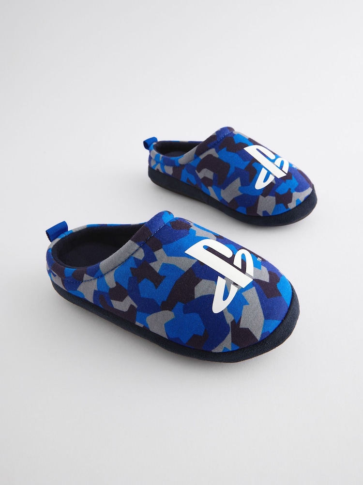Blaue Camo - Play Station Slipper Mules - Bild 1 von 5 Blaue Camo - Play Station Slipper Mules - Bild 1 von 5