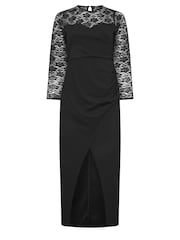 Yours Curve Black Lace Sweetheart Tulip Hem Maxi Dress - Image 5 of 5