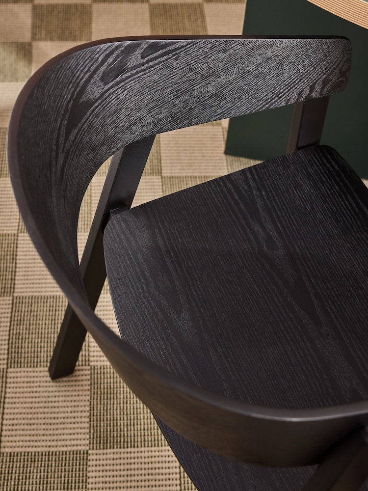 MADE.COM Set of 2 Black Aster Dining Chairs - Image 2 of 3