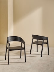 MADE.COM Set of 2 Black Aster Dining Chairs - Image 3 of 3