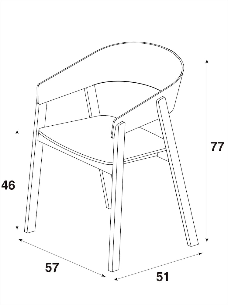 MADE.COM Set of 2 Black Aster Dining Chairs - Image 6 of 6
