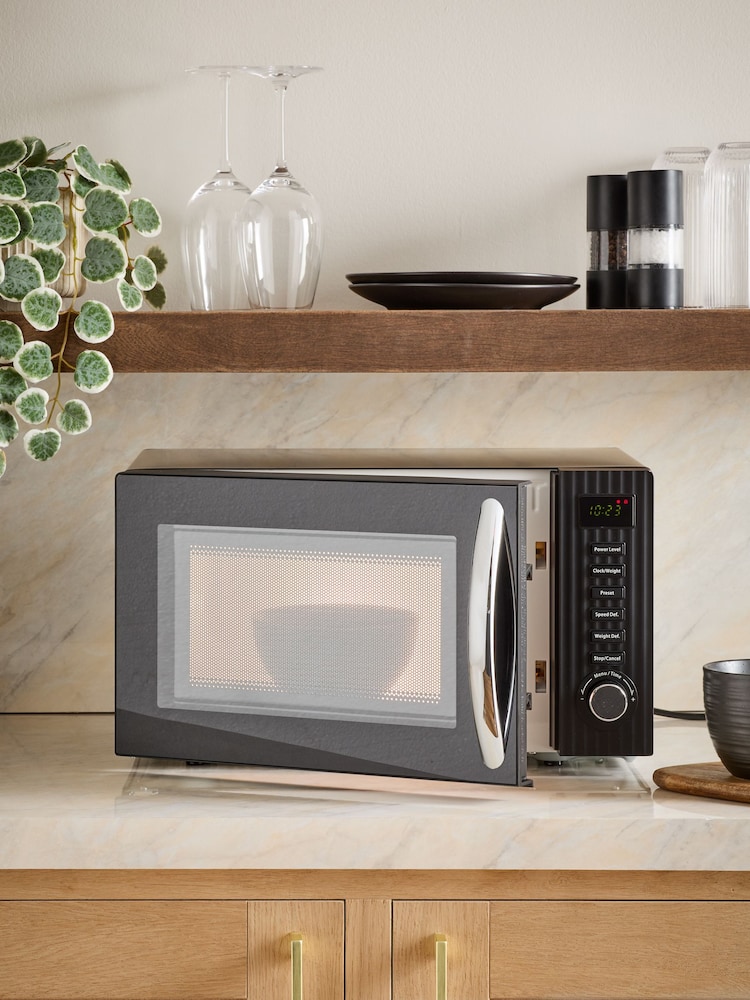 Black Sleek 800W 20L Microwave - Image 2 of 5