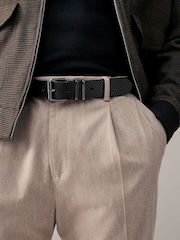 Black Faux Leather Embossed Belt - Image 1 of 3