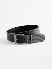 Black Faux Leather Embossed Belt - Image 2 of 3