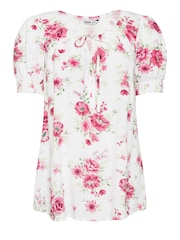 Yours Curve Pink Floral Print Top - Image 5 of 5