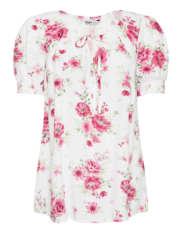 Yours Curve Pink Floral Print Top - Image 5 of 5
