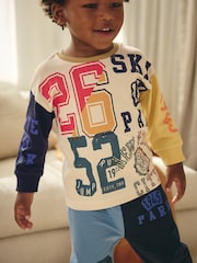 Multi Bright Varsity Oversized Single 100% Cotton Pyjamas (9mths-8yrs) - Image 4 of 8